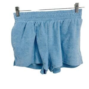 Forever 21 Pale Blue Terry Cloth Shorts Size Medium Lounge Festival Y2K